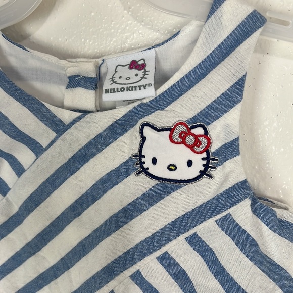 Sanrio Hello Kitty Dress Kids 3T Girls Blue White Stripe Fit Flare Sleeveless - Picture 5 of 9